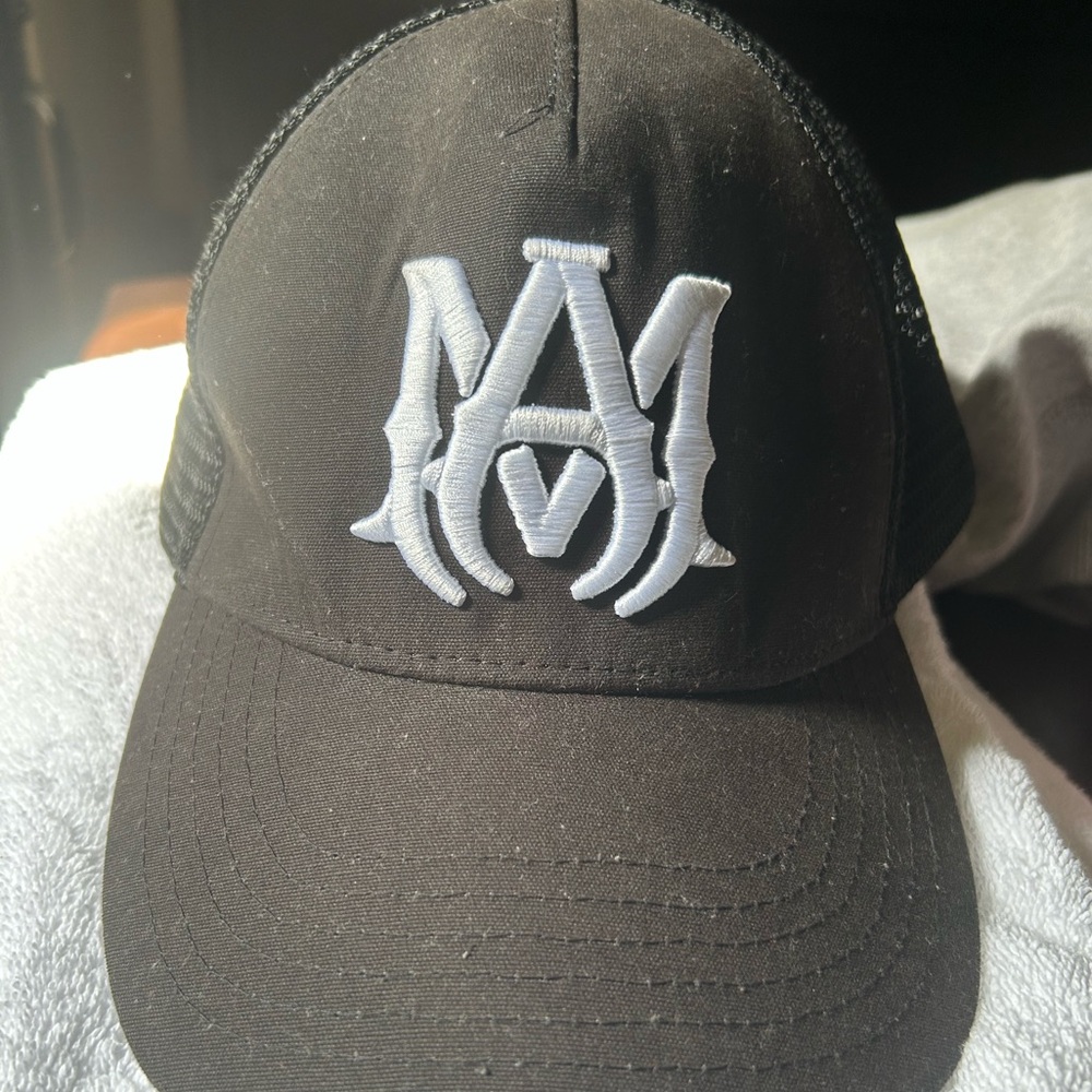 AMIRI Black Mesh Trucker Hat